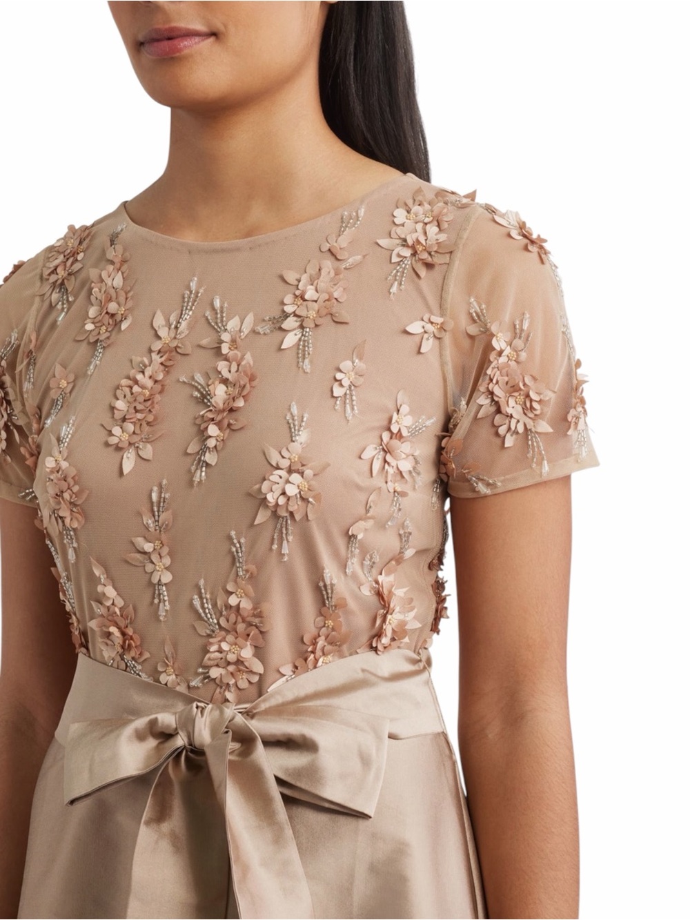 💐 Pisarro Nights Bronze Champagne Embellished Gown NWT - Picture 3 of 8